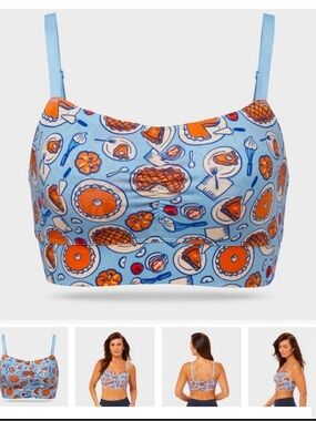 Duluth Trading Co Free Range Organic Cotton Pie Pumpkin Blue Bralette 🥧